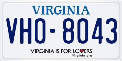 VA license plate VHO8043