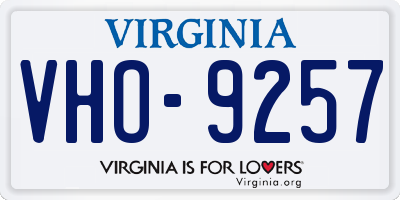 VA license plate VHO9257