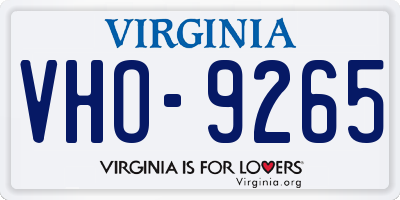 VA license plate VHO9265