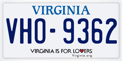 VA license plate VHO9362