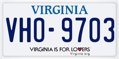 VA license plate VHO9703