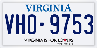 VA license plate VHO9753