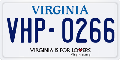 VA license plate VHP0266