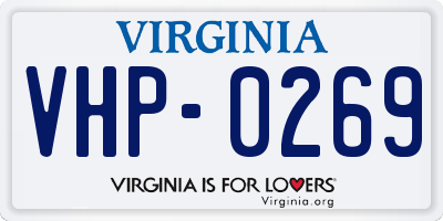 VA license plate VHP0269