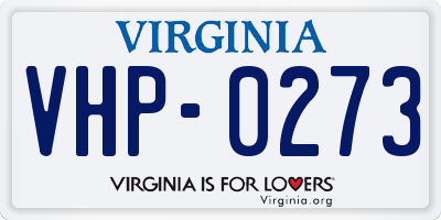 VA license plate VHP0273