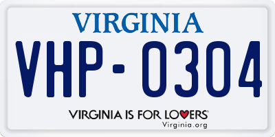VA license plate VHP0304