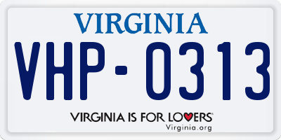 VA license plate VHP0313