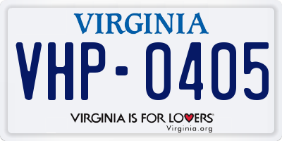 VA license plate VHP0405