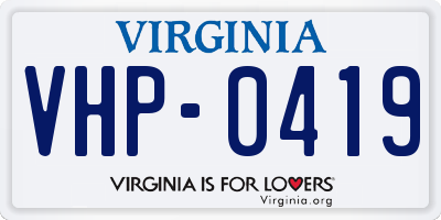 VA license plate VHP0419