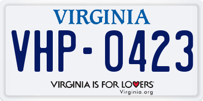 VA license plate VHP0423