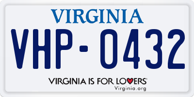 VA license plate VHP0432