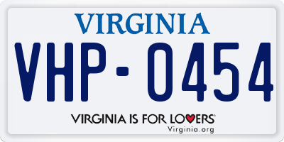 VA license plate VHP0454