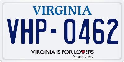 VA license plate VHP0462