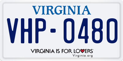 VA license plate VHP0480