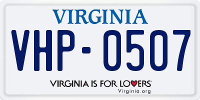 VA license plate VHP0507