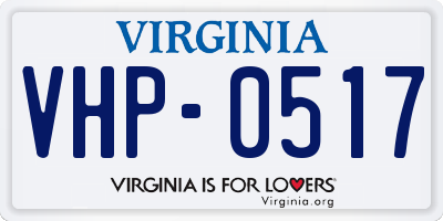 VA license plate VHP0517