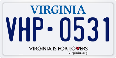 VA license plate VHP0531