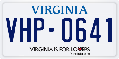 VA license plate VHP0641