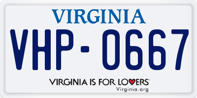 VA license plate VHP0667