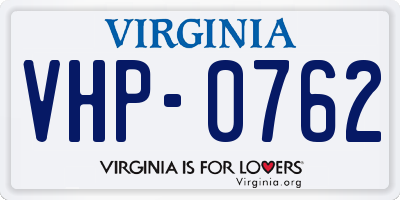 VA license plate VHP0762