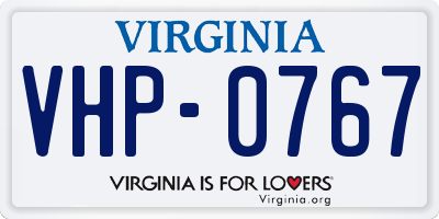 VA license plate VHP0767