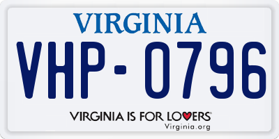VA license plate VHP0796