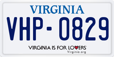 VA license plate VHP0829