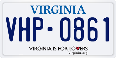 VA license plate VHP0861