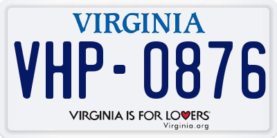 VA license plate VHP0876