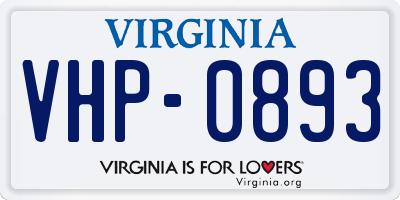 VA license plate VHP0893