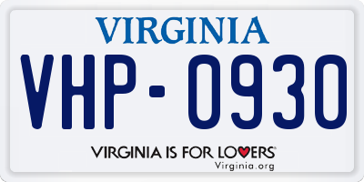 VA license plate VHP0930