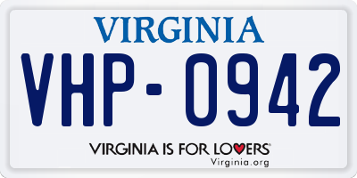 VA license plate VHP0942
