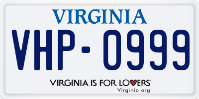 VA license plate VHP0999