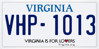 VA license plate VHP1013