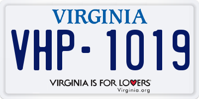 VA license plate VHP1019