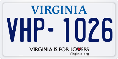 VA license plate VHP1026