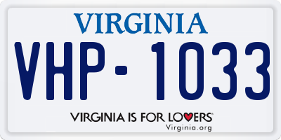 VA license plate VHP1033