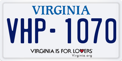 VA license plate VHP1070
