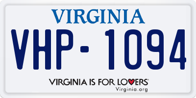 VA license plate VHP1094