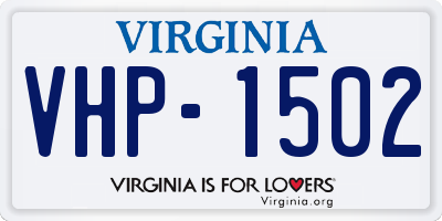 VA license plate VHP1502