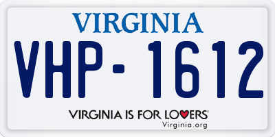 VA license plate VHP1612