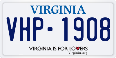 VA license plate VHP1908