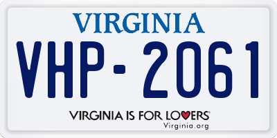 VA license plate VHP2061