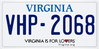 VA license plate VHP2068