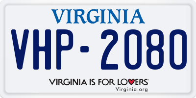 VA license plate VHP2080