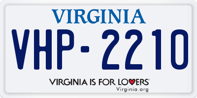 VA license plate VHP2210