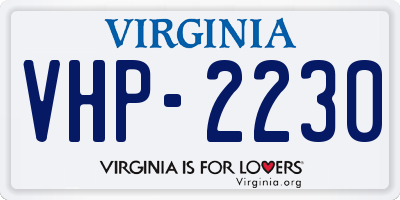 VA license plate VHP2230