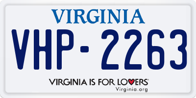 VA license plate VHP2263