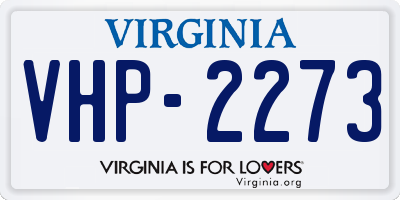 VA license plate VHP2273