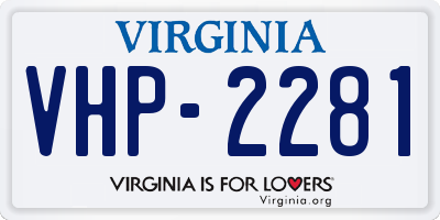 VA license plate VHP2281